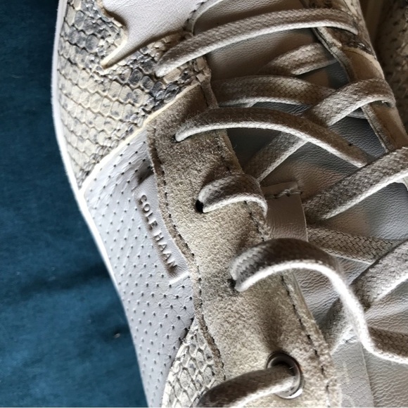 Cole Haan Grand leather python snake print shoe sneakers. - Picture 6 of 10